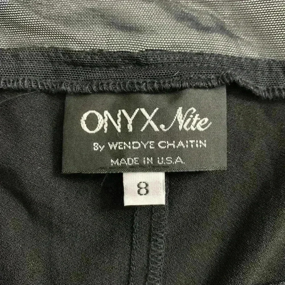 Onyx Nite Women's Black Rhinestone Embellished Dress Size Small - Picture 2 of 5